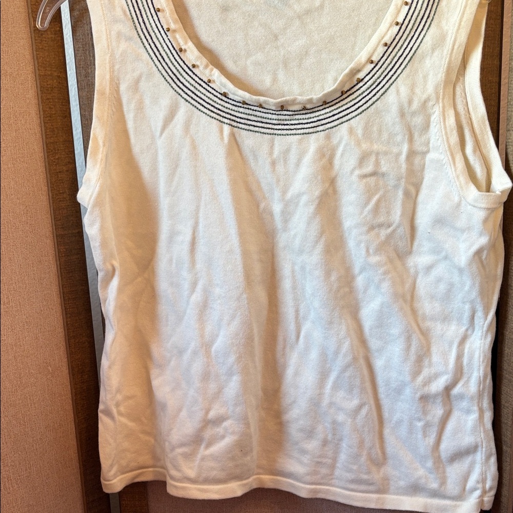 Christopher & Banks Tank Top with Black Accents xl